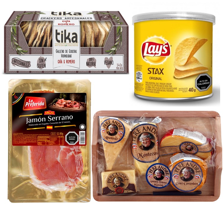 Tabla 5 Quesos,Jam�n Serrano,Galletas Crackers Artesanales Y Papas Fritas En Tarro