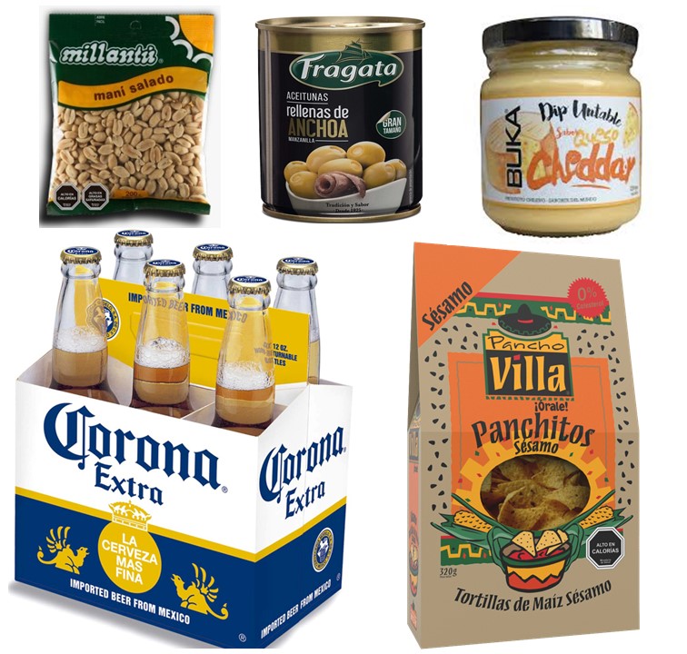 Cerveza kross, Aceitunas, Tortilla de Maiz, Man� y Salsa