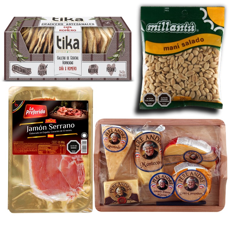 Tabla 5 Quesos, Jamon Serrano, Galletas Crackers Y Man�